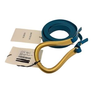 NWT Bottega Veneta Leather Double Strap Belt With Horseshoe Buckle Size M